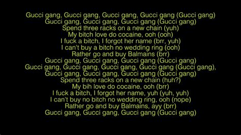 lyrics to gucci gang copy and paste